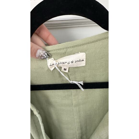 Daughters of India Women's Kyra Mini Dress Jade Size Medium Solid Gauze - Picture 5 of 10